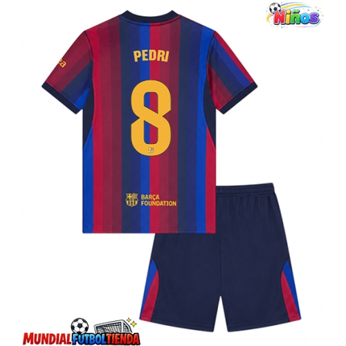 Camiseta Barcelona Pedri Gonzalez #8 Primera Equipación Replica 2026-27 para niños mangas cortas (+ Pantalones cortos)